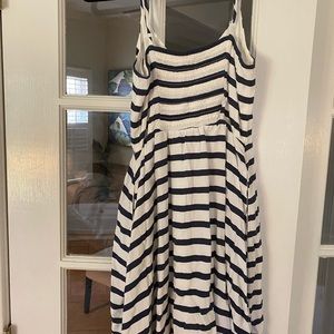Navy & White Striped Dress